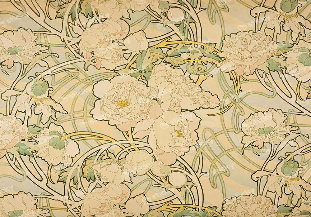 Πινακας σε καμβά ALPHONSE MUCHA - PEONIES