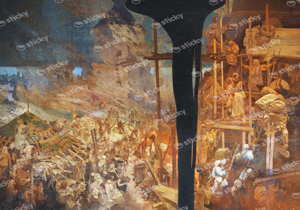 Πινακας σε καμβά ALPHONSE MUCHA - THE DEFENSE OF SZIGET AGAINST THE TURKS