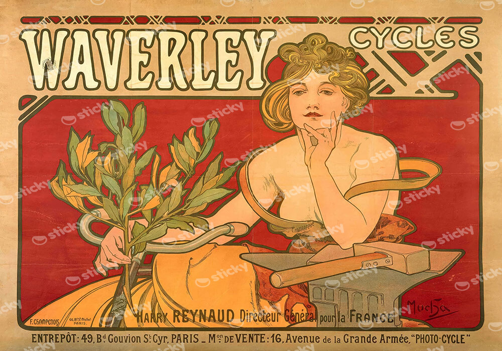 Πινακας σε καμβά ALPHONSE MUCHA - WAVERLEY CYCLES