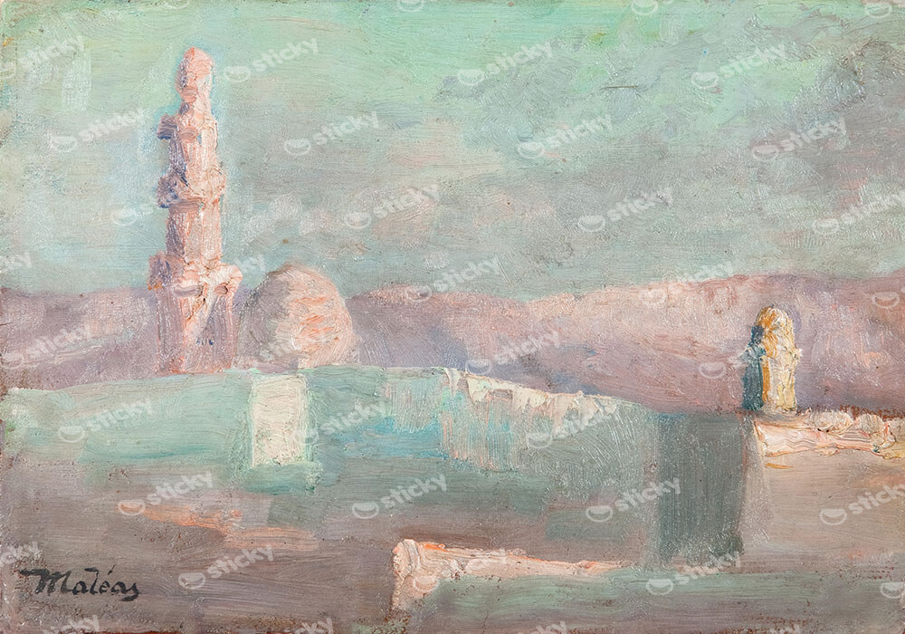 Πινακας σε καμβά ΚΩΝΣΤΑΝΤΙΝΟΣ ΜΑΛΕΑΣ - ΑΙΓΥΠΤΙΑΚΟ ΤΟΠΙΟ