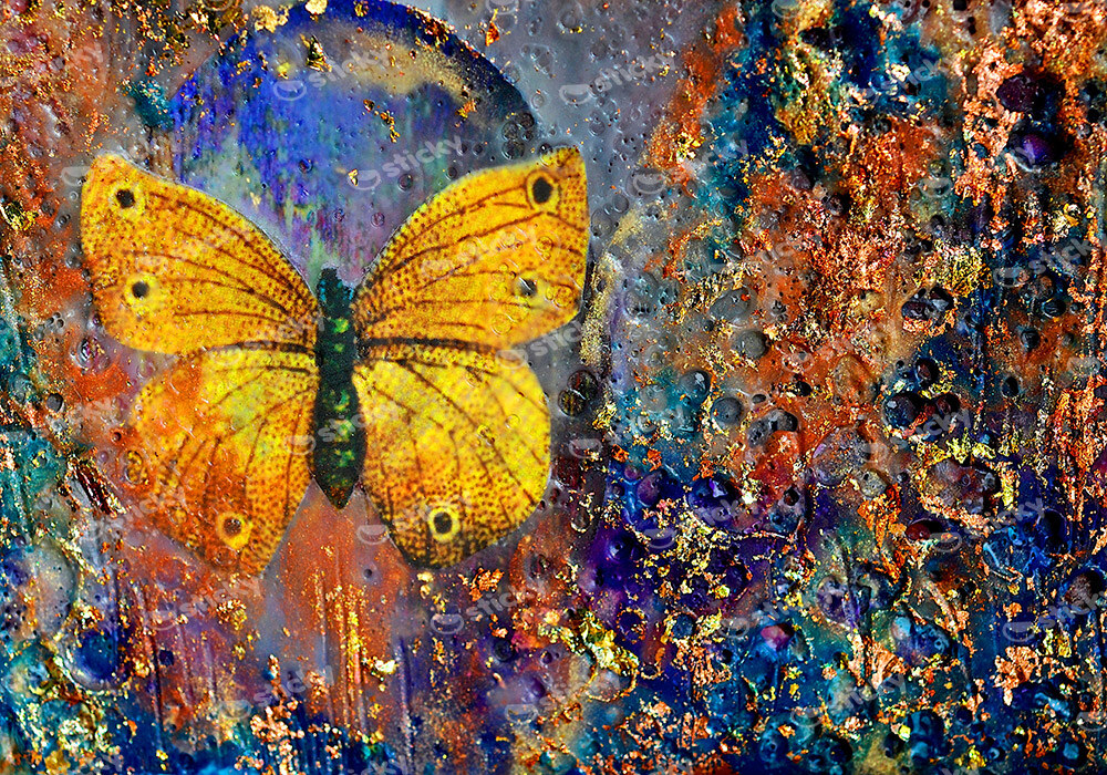 Πινακας σε καμβά GOLDEN BUTTERFLY