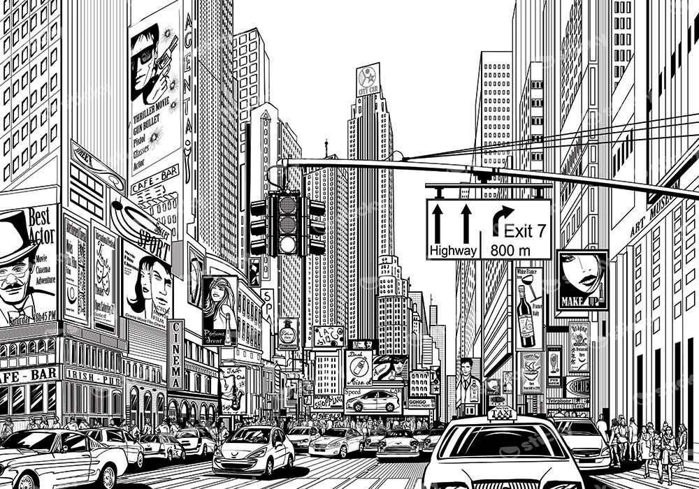 Πινακας σε καμβά NEW YORK SKETCH