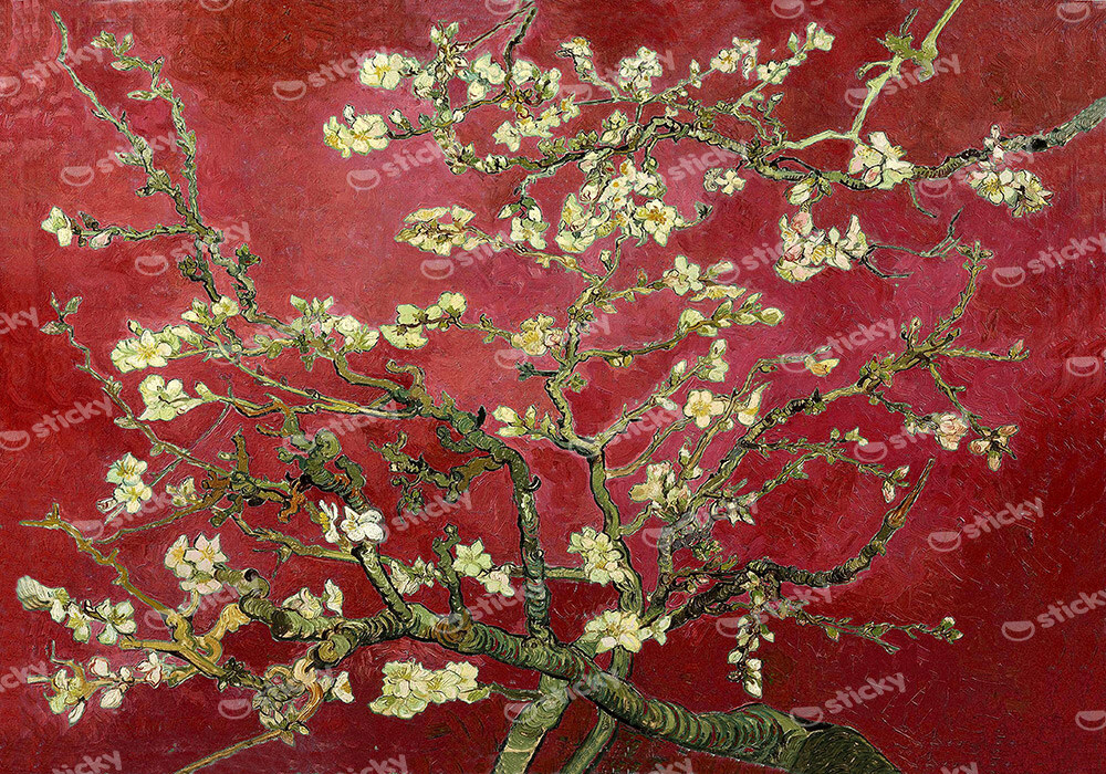 Πινακας σε καμβά VAN GOGH - ALMOND BLOSSOM RED