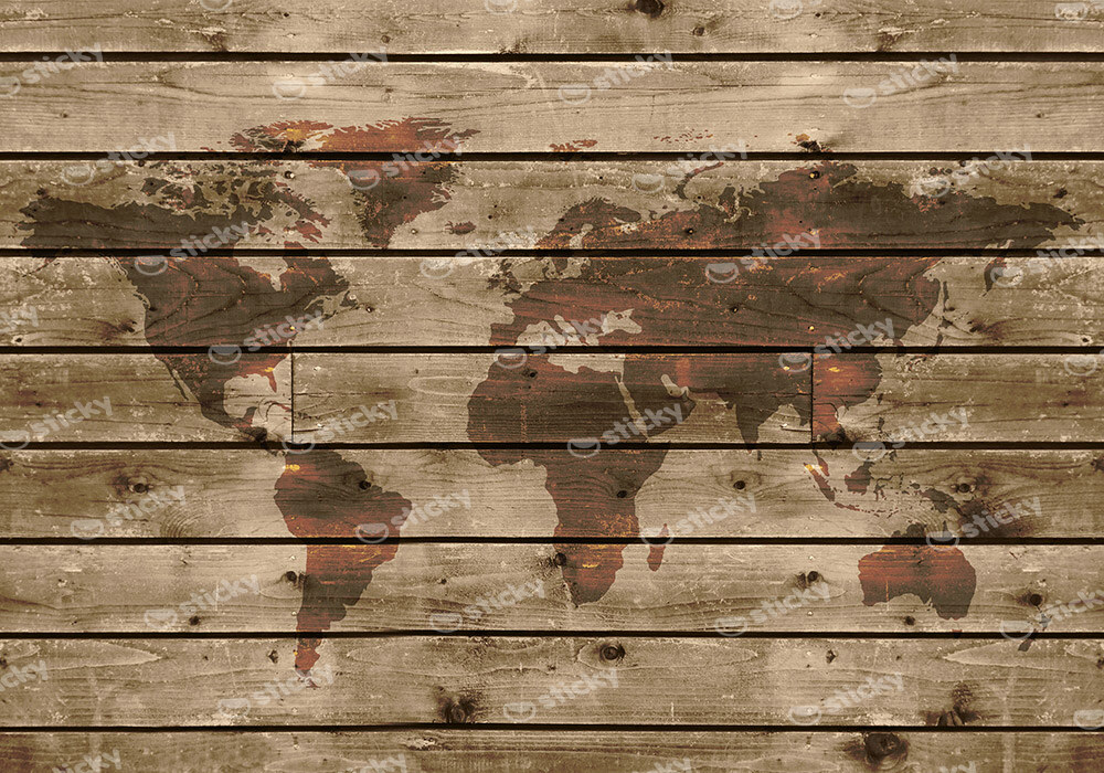 Πινακας σε καμβά WOODEN WORLD MAP