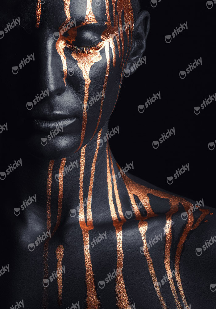 Πινακας σε καμβά BLACK & BRONZE FACE