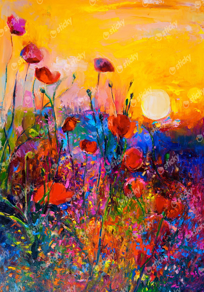 Πινακας σε καμβά COLORFUL POPPIES