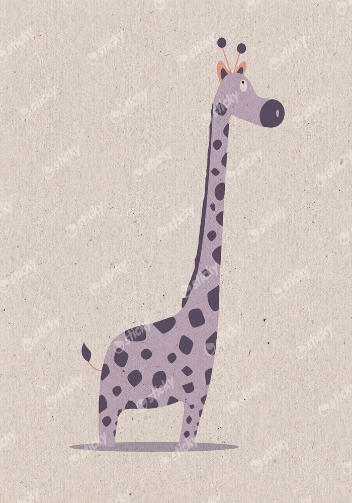 Πινακας σε καμβά PURPLE CUTE GIRAFFE