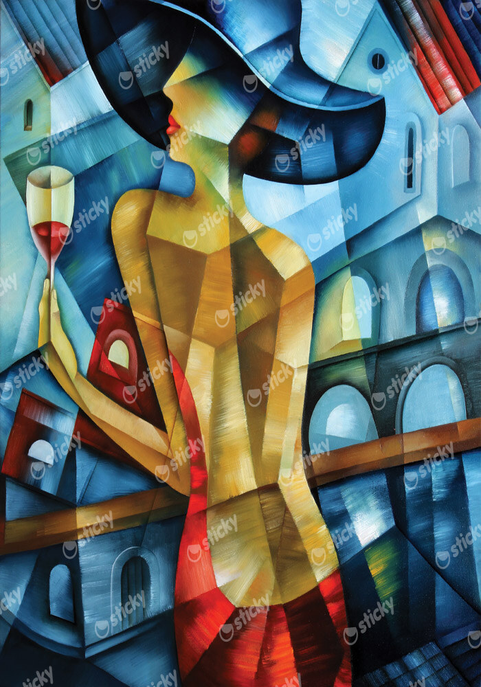 Πινακας σε καμβά ELEGANT WOMAN CUBISM