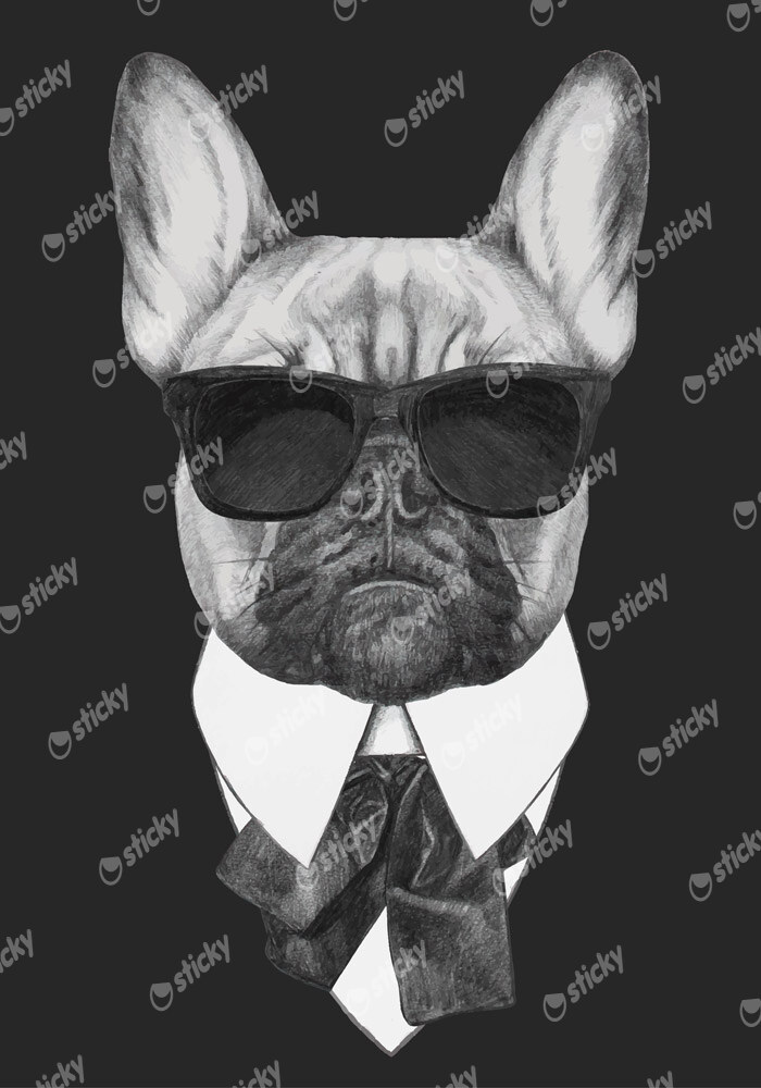 Πινακας σε καμβά FRENCH BULLDOG DOG IN BLACK