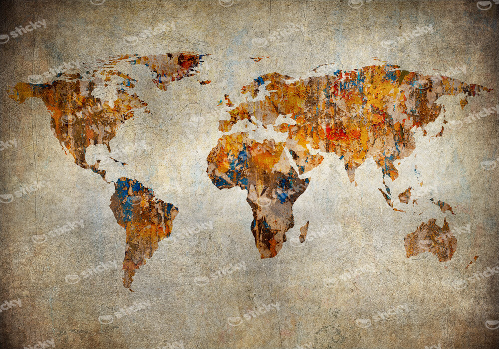 Πινακας σε καμβά GRUNGE MAP OF THE WORLD