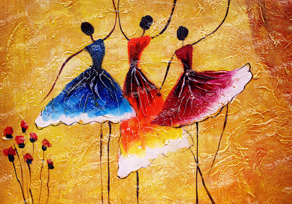 Πινακας σε καμβά OIL PAINTING THREE SPANISH DANCERS