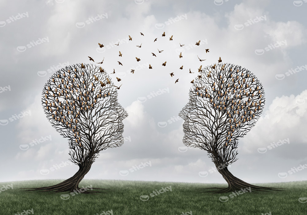 Πινακας σε καμβά TREE SHAPED COMMUNICATION CONCEPT
