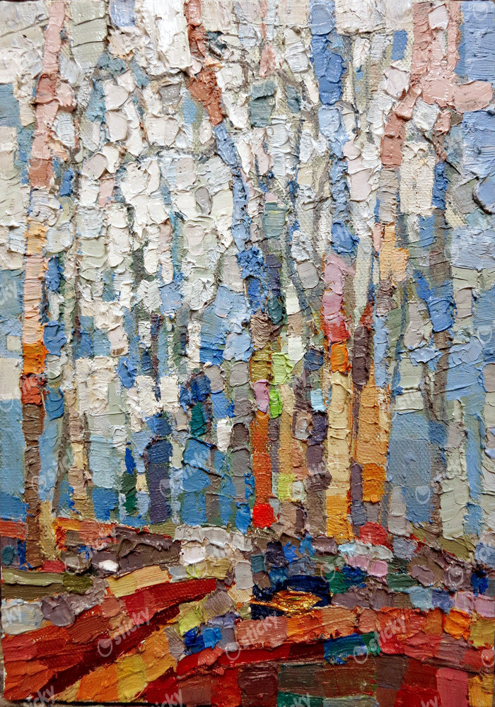 Πινακας σε καμβά BLUE ABSTRACT FOREST
