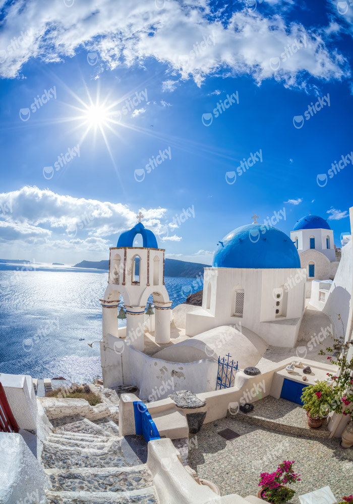 Πινακας σε καμβά OIA VILLAGE SANTORINI GREECE