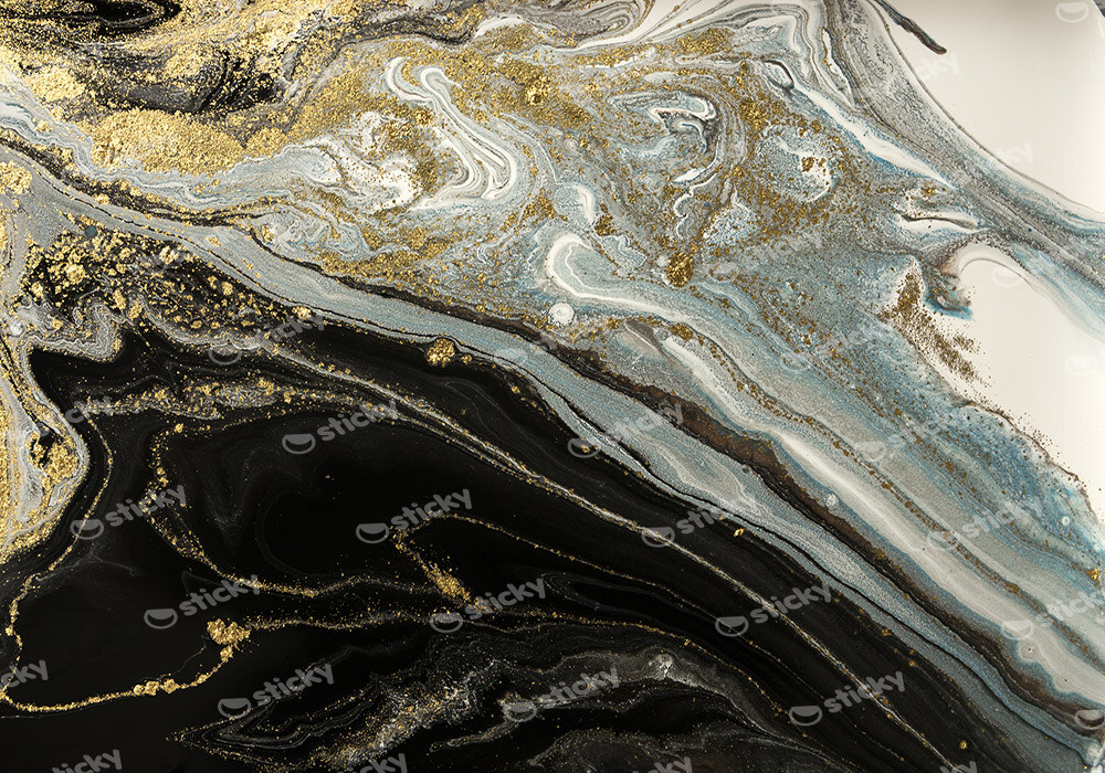 Πινακας σε καμβά BLACK AND GOLD ABSTRACT