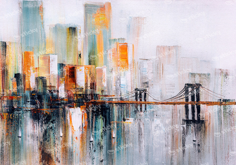 Πινακας σε καμβά BROOKLYN BRIDGE OIL PAINTING 2