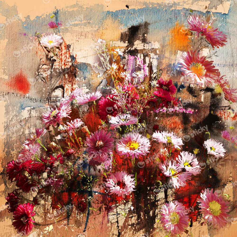 Πίνακας Τετράγωνος AUTUMN FLOWERS