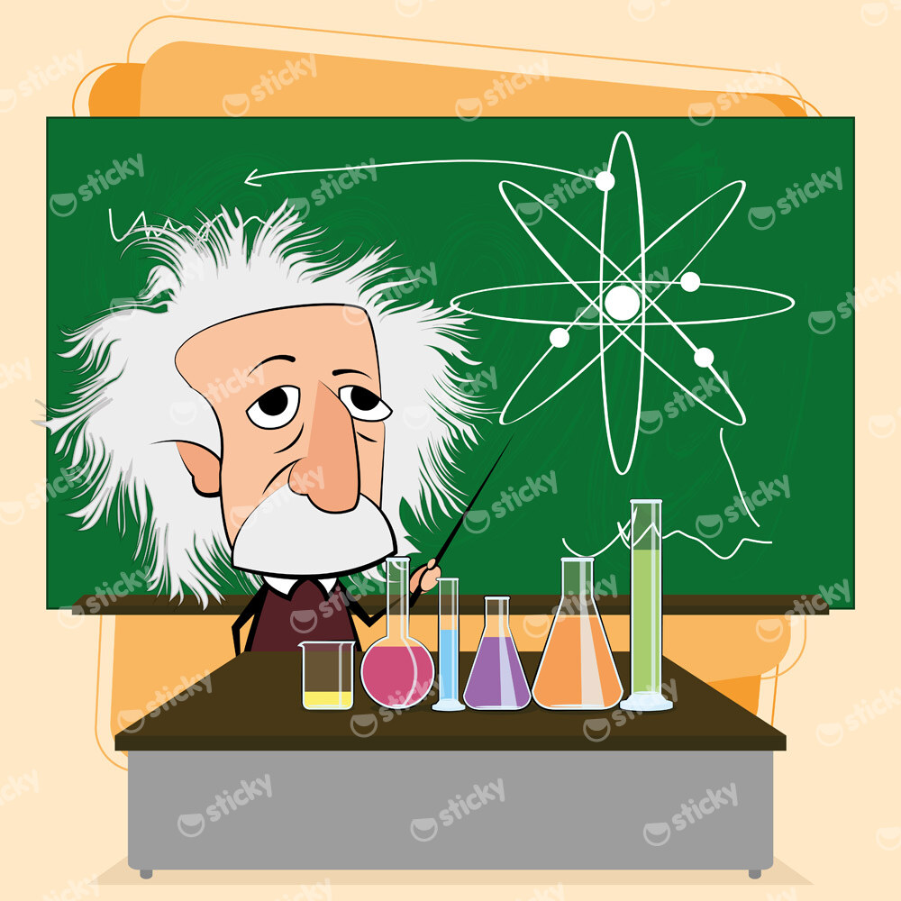Πίνακας σε καμβά EINSTEIN CARTOON CLASSROOM