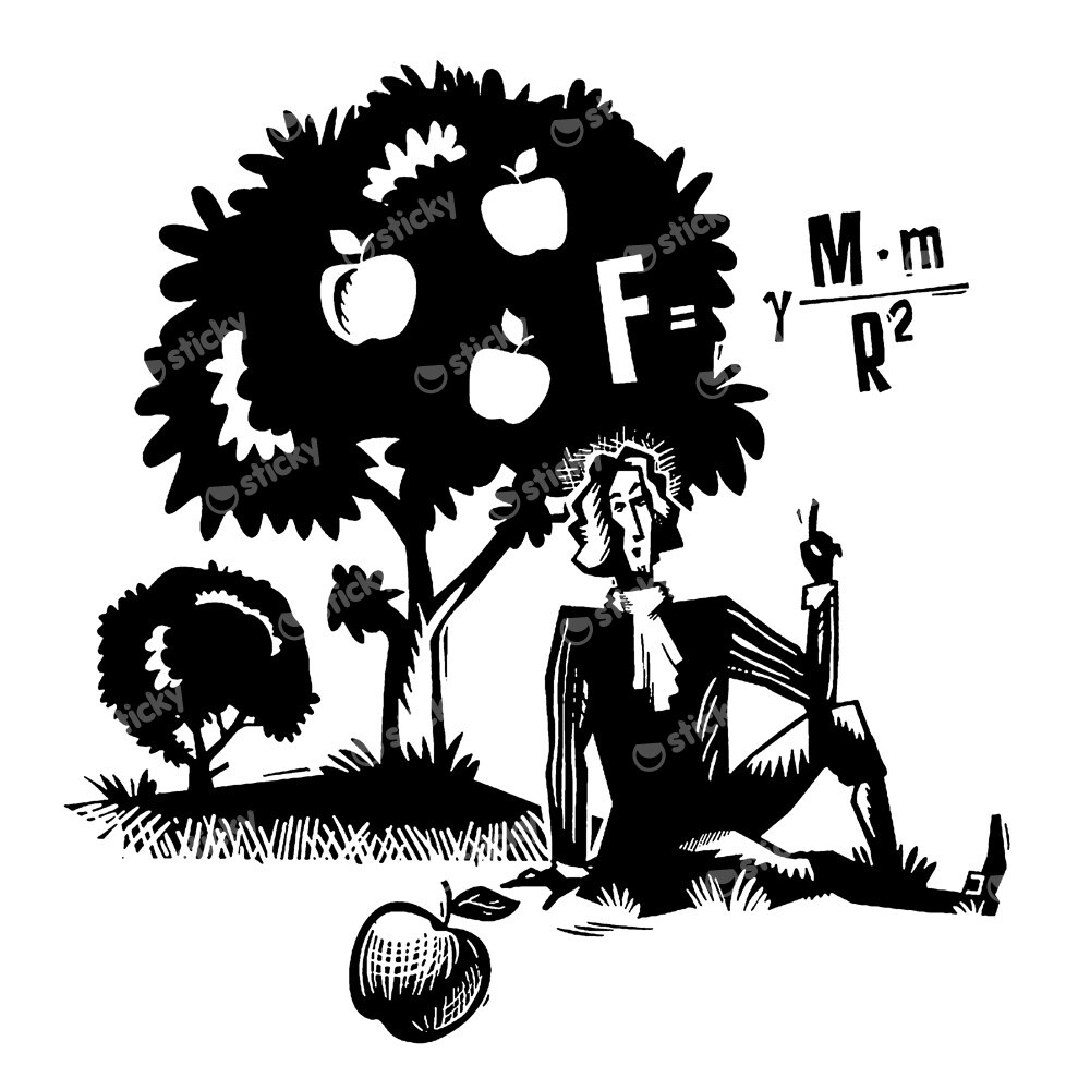 Πίνακας σε καμβά ISAAC NEWTON APPLE ENGRAVING