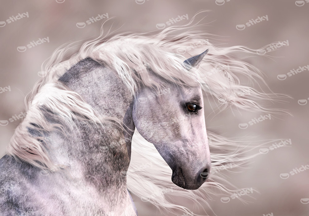 Πινακας σε καμβά GREY HORSE DIGITAL PAINT