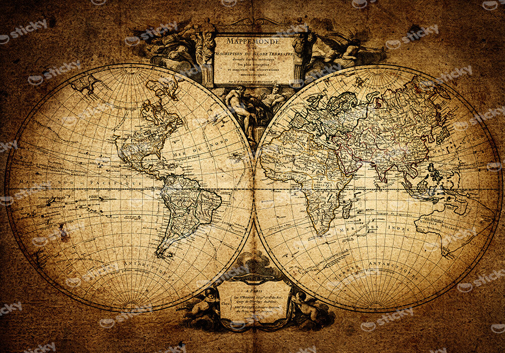 Πινακας σε καμβά OLD WORLD MAP 1752