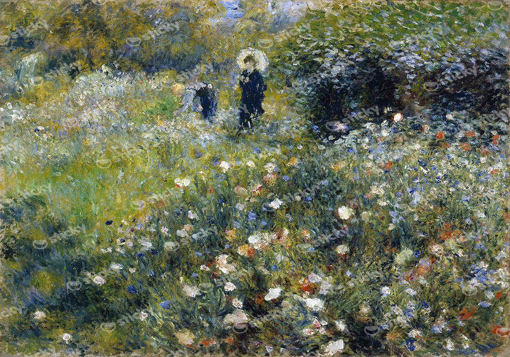 Πινακας σε καμβά RENOIR - FEMME AVEC PARASOL DANS UN JARDIN