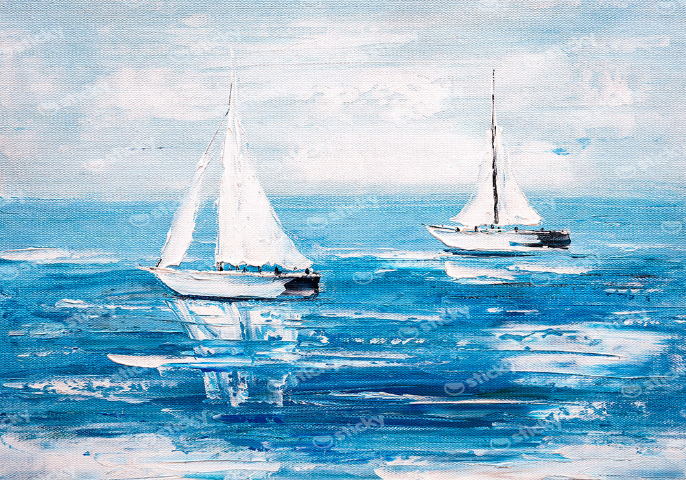 Πινακας σε καμβά SAILBOATS OIL PAINTING