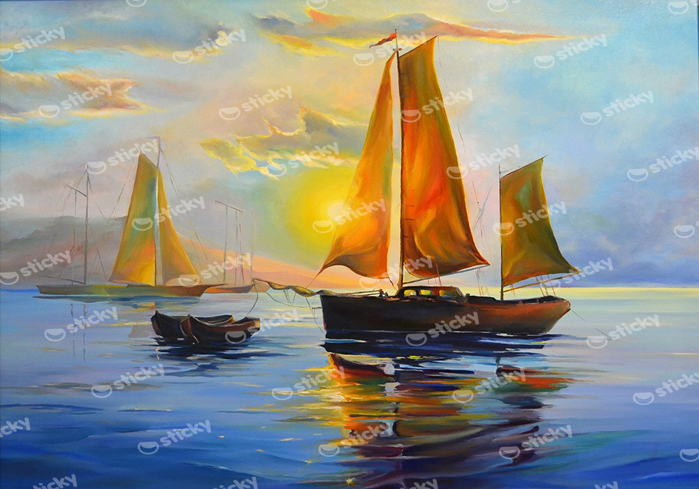 Πινακας σε καμβά SAILBOAT SUNSET 2