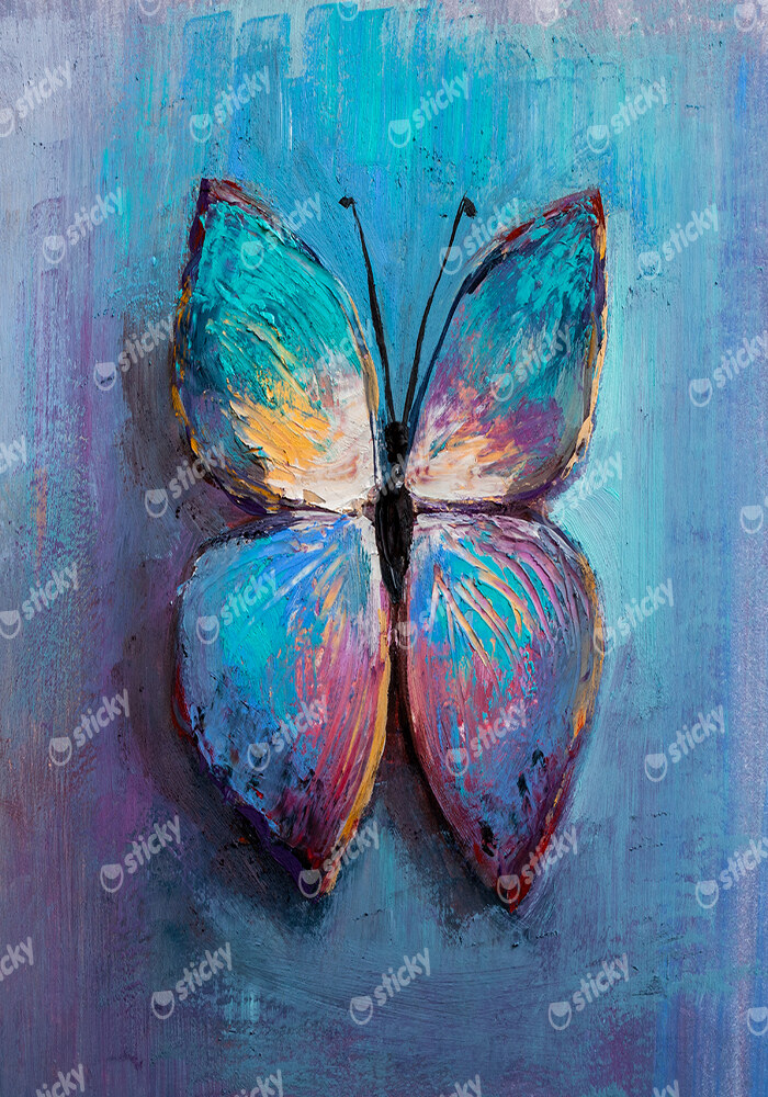 Πινακας σε καμβά BLUE BUTTERFLY