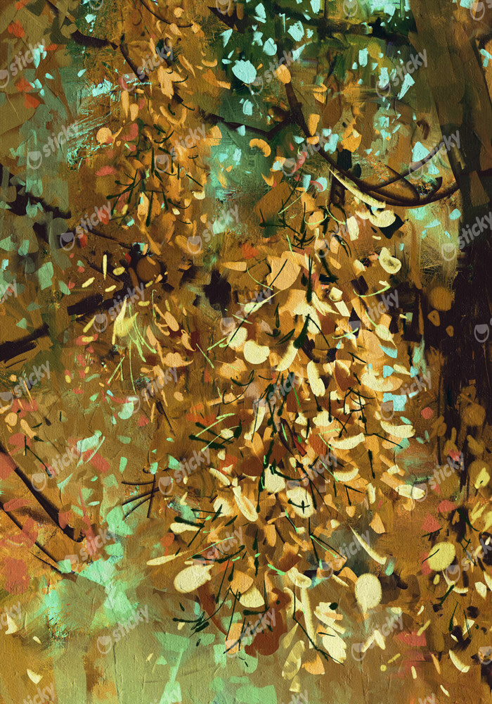 Πινακας σε καμβά BRIGHT YELLOW LEAVES
