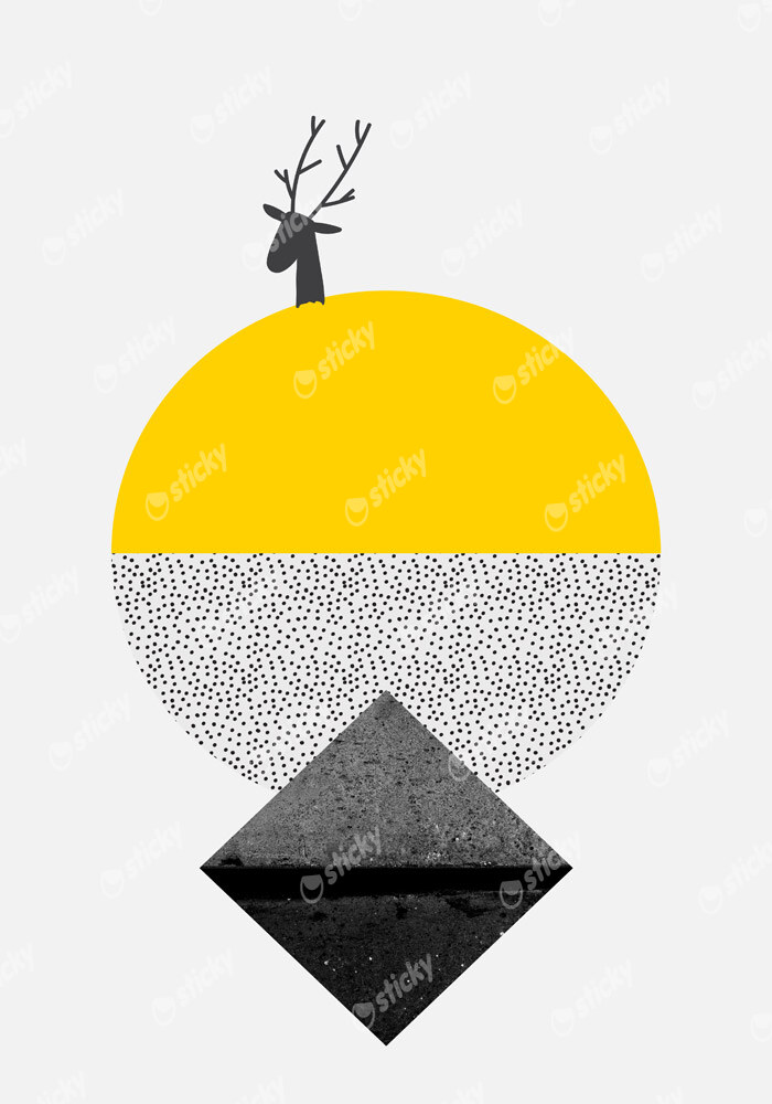 Πινακας σε καμβά DEER GEOMETRIC ART