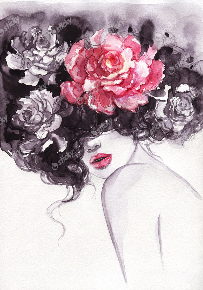 Πινακας σε καμβά FLORAL WOMAN 1