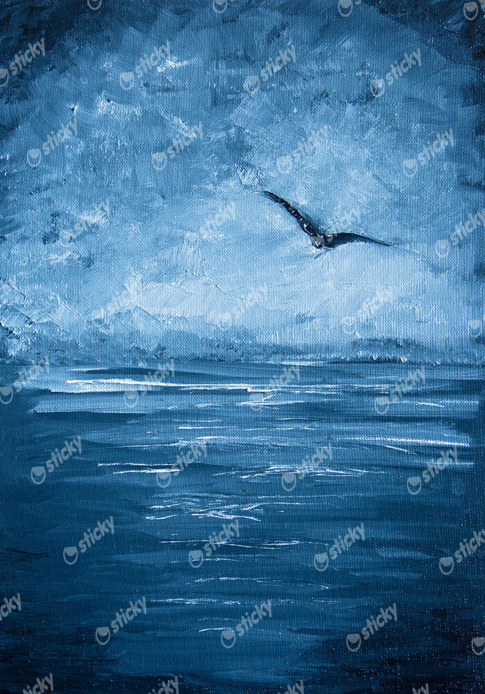 Πινακας σε καμβά SEAGULL OVER SEA