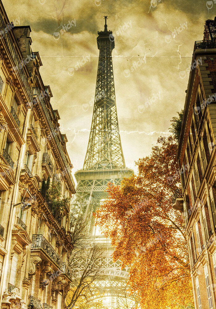 Πινακας σε καμβά VINTAGE EIFFEL 2