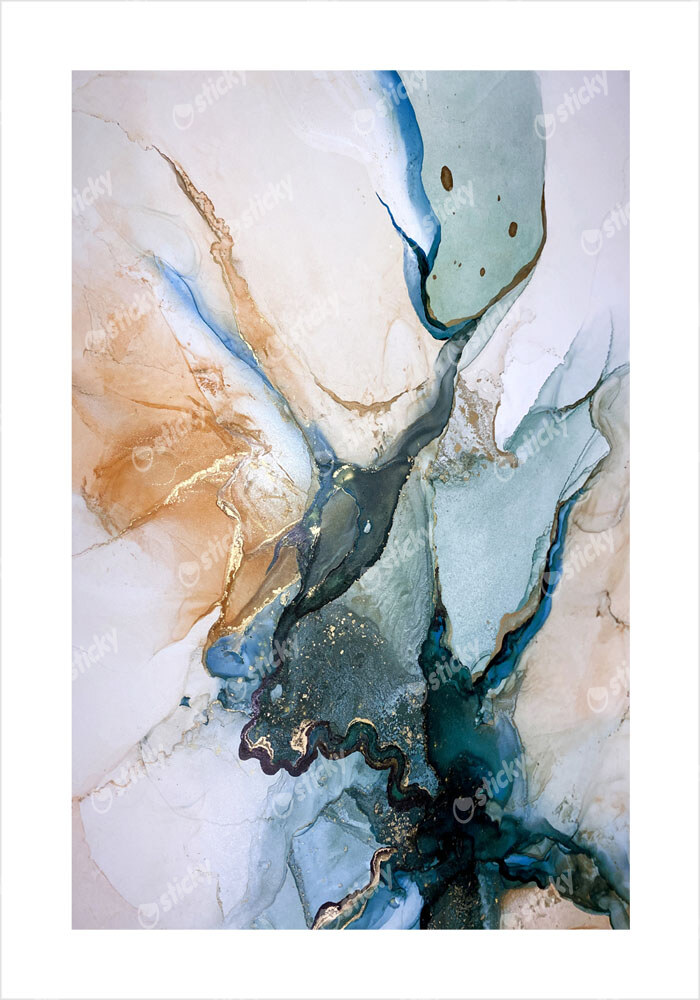 Πόστερ ABSTRACT BLUE AND GOLD