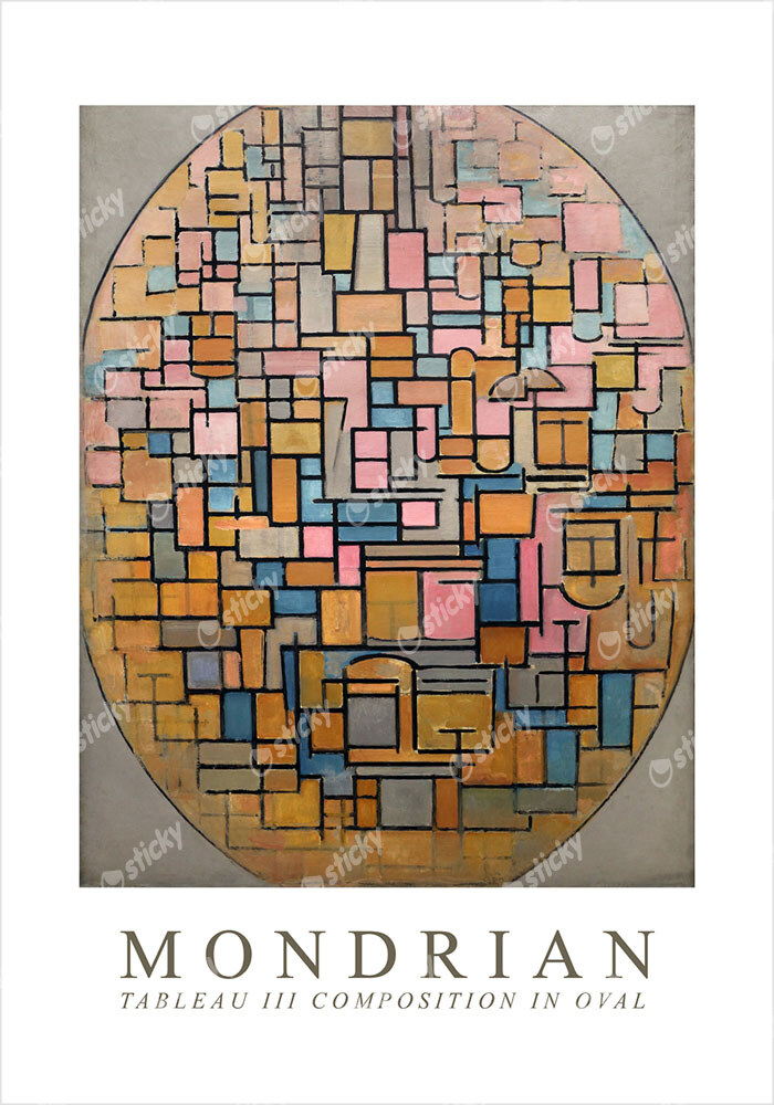 Πόστερ MONDRIAN - TABLEAU III COMPOSITION IN OVAL
