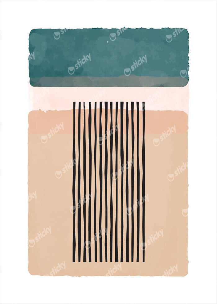 Πόστερ TURQUOISE AND PINK ABSTRACT