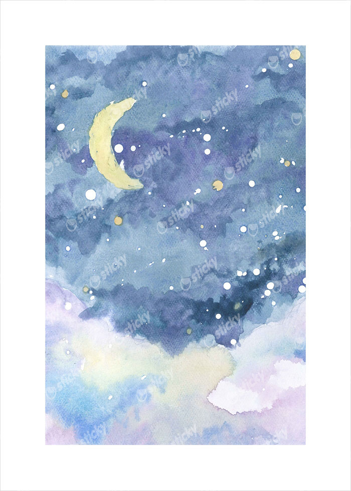Πόστερ WATERCOLOR NIGHT SKY