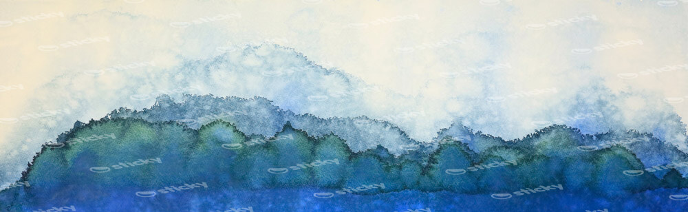 Πίνακας Πανοραμικός WATERCOLOR ABSTRACT LANDSCAPE