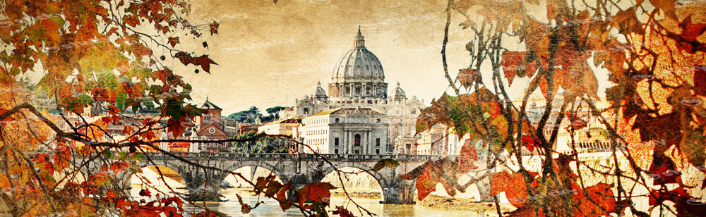 Πίνακας Πανοραμικός AUTUMN ROME 1