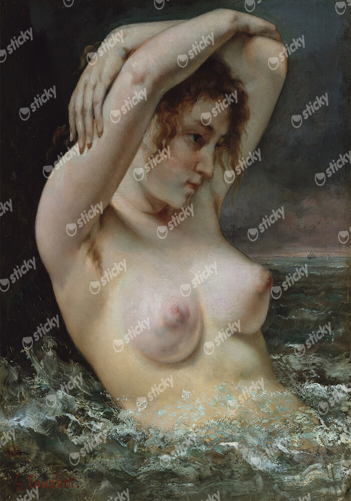 Πινακας σε καμβά GUSTAVE COURBET - THE WOMAN IN THE WAVES